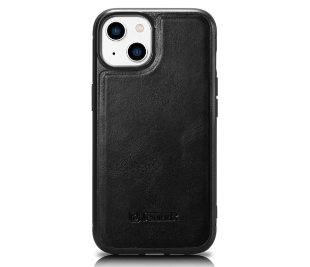 iCarer Leather Oil Wax do iPhone 14 Plus czarny - 1201077 - zdjęcie